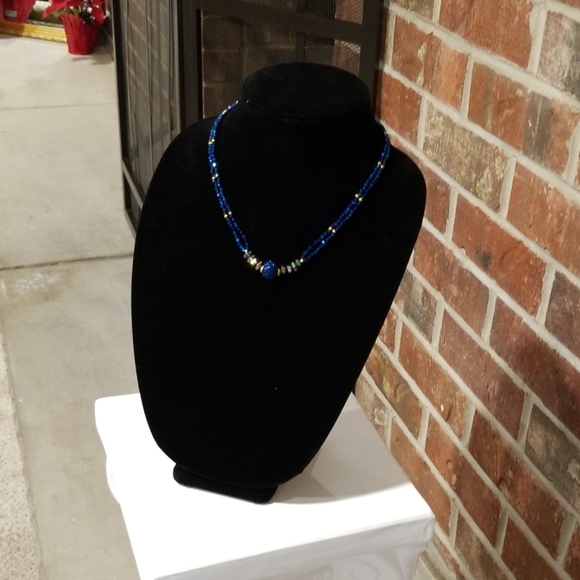 Bicone Swarovski Indigo Blue Necklace w/ Earrings - Picture 6 of 6